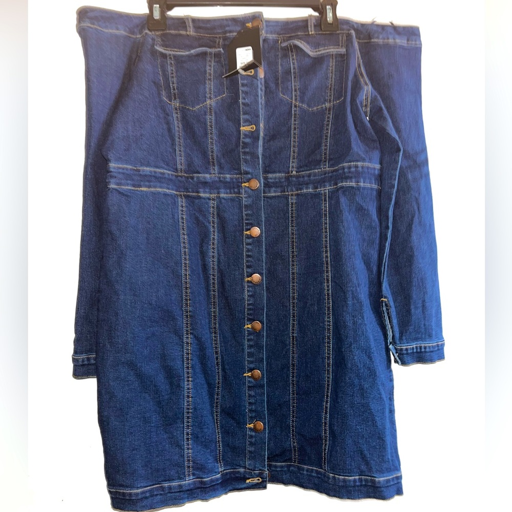 Blue Denim Off-Shoulder Dress